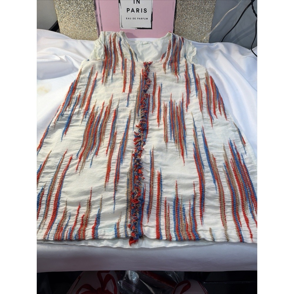 Anthropologie THML Boho Fringed Dress Size Small, Hippy Coverup Summer Dress556